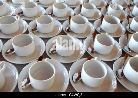 Teacups and saucers. Stock Photo