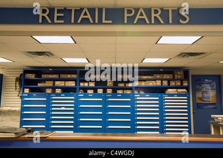 A Honda dealership has a neat parts department. Stock Photo