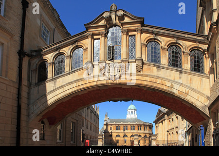 The Bridge of Sighs runs over New College Lane in Oxford, England. Stock Photo