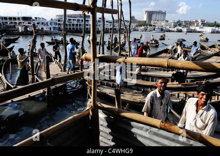 A scene in the Sadarghat port area of Dhaka, Bangladesh Stock Photo