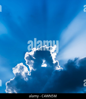 Aruba,sunbeams breaking through clouds Stock Photo