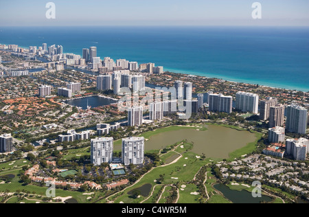 USA,Florida,Miami cityscape as seen from air Stock Photo