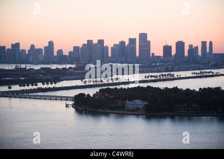 USA, Florida, Miami, Cityscape with coastline Stock Photo