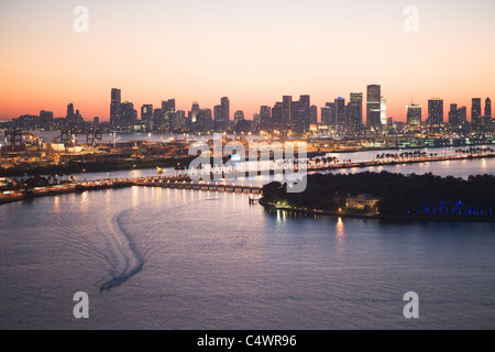 USA, Florida, Miami, Cityscape with coastline Stock Photo