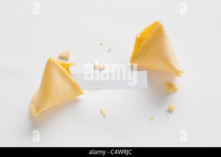 Fortune Cookie on white background Stock Photo