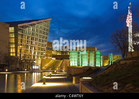 USA,Indiana,Indianapolis,Skyline with Indiana State Museum Stock Photo