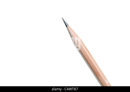 Close up of wooden pencil isolated on white background Stock Photo