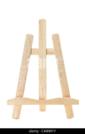 Wooden easel isolated on white background Stock Photo