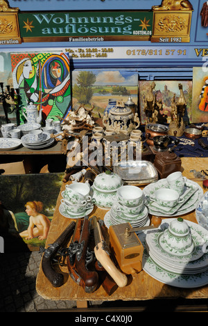 Flea market, art and antiques, second-hand store, popular street Bergmannstrasse, Kreuzberg, Berlin, Germany, Europe Stock Photo