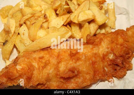 Traditional English fish & chips. Stock Photo