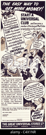 Original period advertisement in magazine circa 1953 advertising GUS GREAT UNIVERSAL STORES catalogue Stock Photo