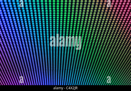 Arrays of LED bulbs on a surface of a contemporary indoor video display. Shallow depth of field. Stock Photo