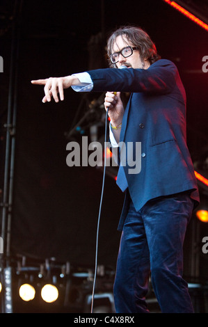 Jarvis Cocker live at Glastonbury Festival 2011 Stock Photo