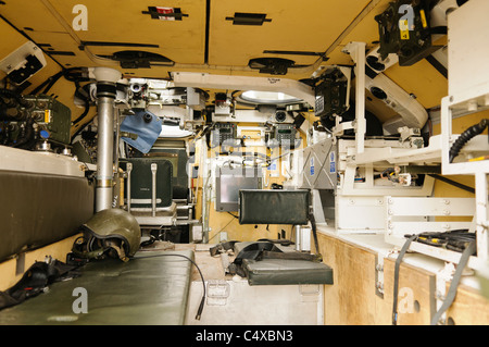 Interior of a second world war armoured personnel carrier at the Heugh ...