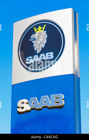 Saab car dealership sign. Stock Photo