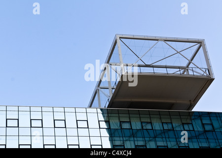A modern terrace on a new office building with a decent overhang Stock Photo