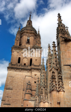 Clock tower (horologia) of New Cathedral (Catedral Nueva), Salamanca, Castile and Leon, Spain Stock Photo