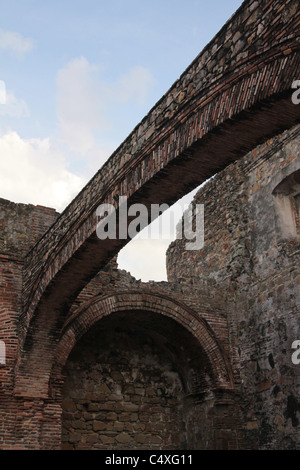 The Arco Chato (Flat Arch) at the Santo Domingo convent of the Casco Antiguo of Panama City. Stock Photo