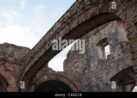 The Arco Chato (Flat Arch) at the Santo Domingo convent of the Casco Antiguo of Panama City. Stock Photo