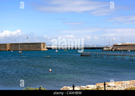 Two pieces of Mulberry Harbour destined for Normandy in 1944 that never left Portland Dorset Stock Photo