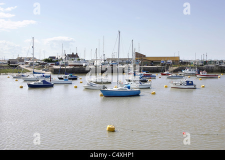 Rhyl Harbour, North Wales at high tide Stock Photo