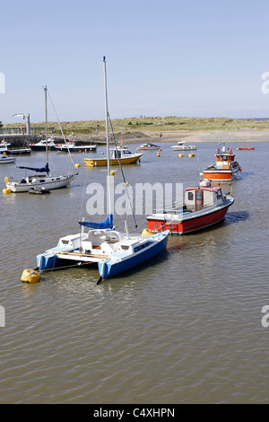 Rhyl Harbour, North Wales at high tide Stock Photo