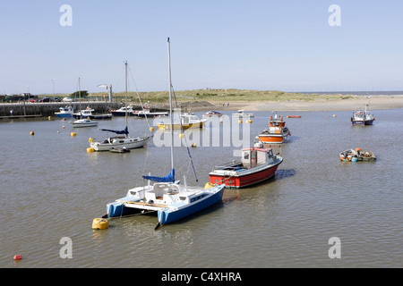 Rhyl Harbour, North Wales at high tide Stock Photo