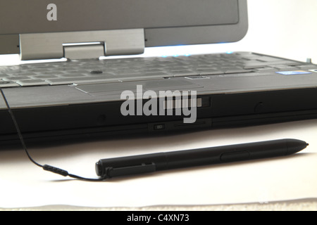 Tablet PC with stylus pen Stock Photo