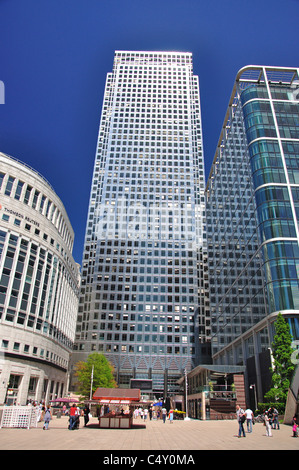 One Canada Square Building, Reuters Plaza, Canary Wharf, London Borough of Tower Hamlets, Greater London, England, United Kingdom Stock Photo