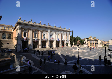 italy, rome, piazza del campidoglio, palazzo dei conservatori, musei capitolini, capitoline museums