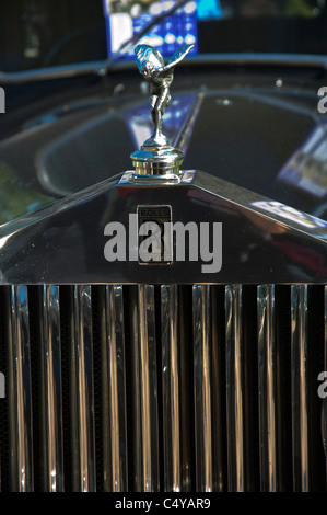 hood ornament and grill of vintage Rolls Royce Stock Photo