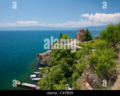 The church of St. John (Sveti Jovan) at Kaneo, situated on a rocky outcrop above the UNESCO protected lake Ohrid, Macedonia