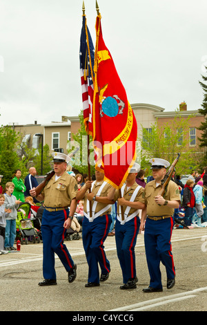 The Music Parade at the Tulip Time festival in Holland, Michigan, USA. Stock Photo