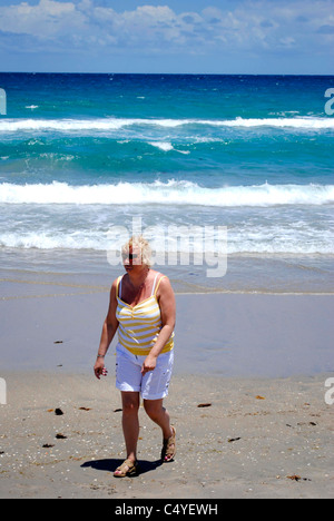 Tourist on Delray Beach in Florida Stock Photo