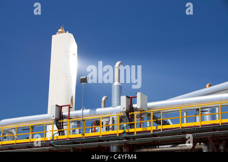 The PS20 solar thermal tower, the only such working solar tower currently in the world. Stock Photo
