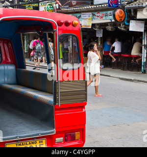 Tuk-Tuk, or small taxi in Patong, Phuket, Thailand. Stock Photo