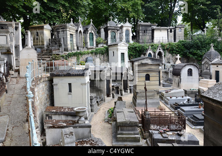 Part of Montmartre Cemetery in Paris, France. Stock Photo