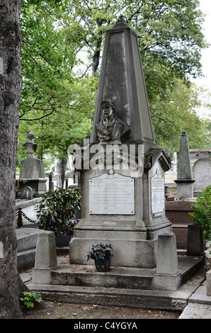 The grave of Jean Bernard Léon Foucault (1819 - 68), the French physicist best known for the invention of the Foucault pendulum. Stock Photo