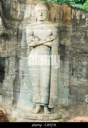 Stone Buddha, Gal Vihara, Polonnaruwa, Sri Lanka WORLD HERITAGE SITE. Stock Photo