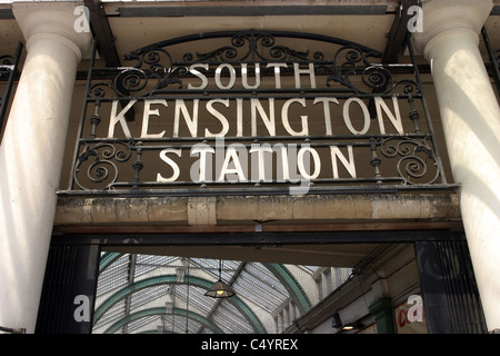 South Kensington Tube Station Sign Stock Photo