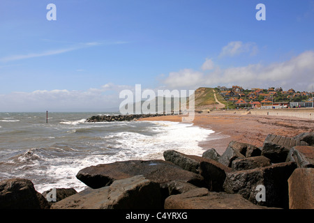 The ropugh sea of the English Channel pounding the coastline at West Bay Dorset Stock Photo