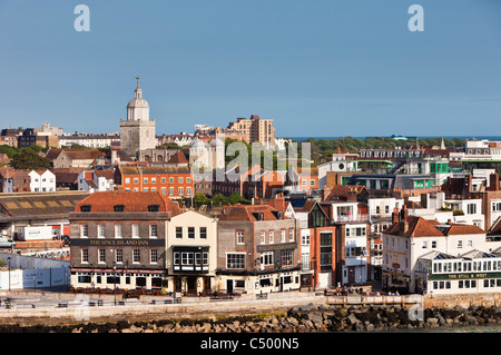 Pubs on the waterfront at the entrance to Portsmouth Harbour Hampshire England UK Stock Photo