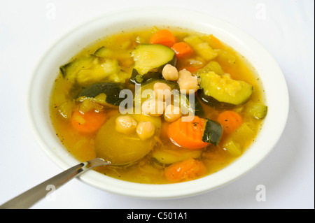 A plate of vegetable soup Stock Photo
