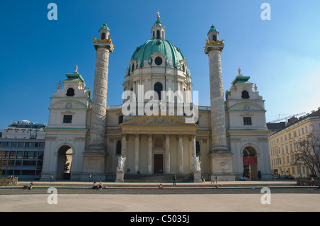 Church of St Charles Borromeo aka Karlskirche church Karlsplatz square Vienna Austria central Europe Stock Photo