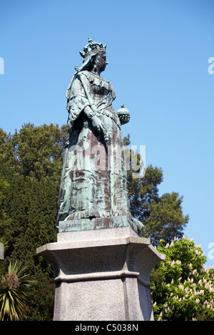 Statue of Queen Victoria in Candie Gardens at St Peters Port, Guernsey in April