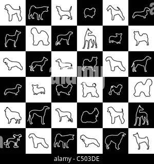 dog breeds pattern Stock Photo