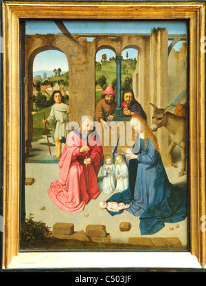 The Nativity, early 1480s, by Gerard David, Netherlandish, Stock Photo