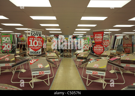 Interior of Carpetright store Stock Photo