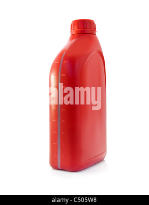 lubricating oil bottle on white background Stock Photo