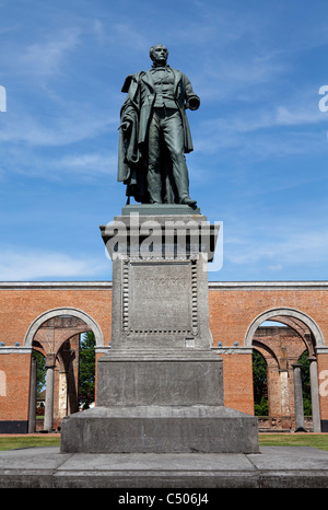 Statue of mine owner and founder Henri de Gorge, Le Grand Hornu, Hornu, Belgium, Europe; Stock Photo